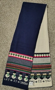 Let It Snow Weihnachten Schal blau/weiß 68" - Bild 1 von 5