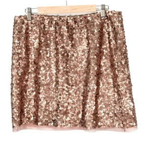 Lauren Conrad Rose Gold Sequin Skirt Women's Large Party Sparkle - Picture 1 of 7