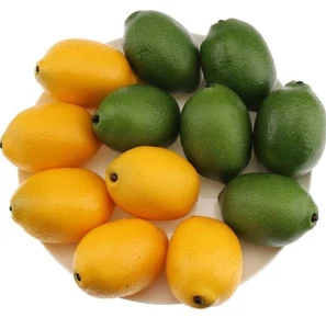 12Pcs Artificial Plastic Lemons & Limes Fruit Crafts Wedding Home Decor New - Picture 1 of 4