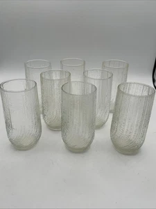 Vintage Arcoroc Seabreeze Swirled 8 oz Flat Tumbler Set of 8 - Picture 1 of 4