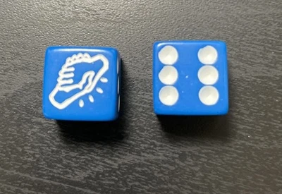 Monopoly Empire Edition Game Replacement Parts Pieces Blue Dice Set - Image 1 of 4