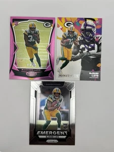 2024 NFL MarShawn Lloyd (3) Card RC Lot Pink /225 Emergent Prizm Graffiti - Bild 1 von 2