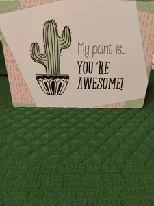 Hobby Lobby Wooden Wall Decor, Cactus 'My Point Is Your Awesome' 7x5x1.75 In - Picture 1 of 7