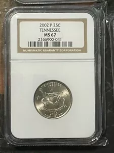 2002 P TENNESSEE 25C NGC Grade MS 67 2166900-041 - Picture 1 of 1