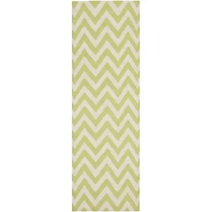 Safavieh Green/ Ivory Flat weave Wool Runner 2' 6" x 8' - Picture 1 of 1