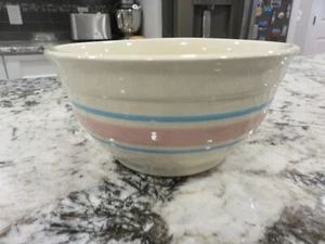 Vintage McCoy Rosa/Blau Streifen 7" Rührschüssel #107 Hergestellt in den USA Schön - ANSEHEN - Bild 1 von 6