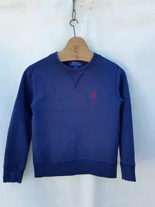 Polo Ralph Lauren SweatShirt Boys 8 Dark Blue Embroidered Logo Sweater - Picture 1 of 9