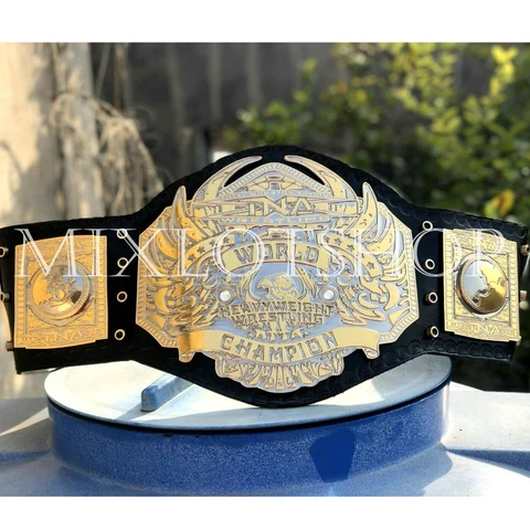 TNA Heavyweight Wrestling Championship Belt Title Zinc With Leather Strap Cover
