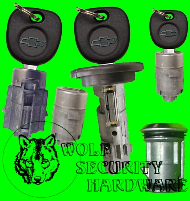 Juego de 3 llaves Chevy de repuesto para puerta trasera par de cilindros de cerradura de encendido Avalanche Foto 1 de 2