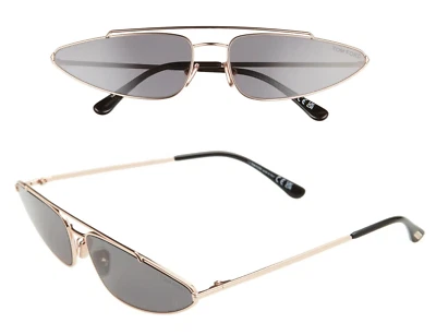 TOM FORD Cam TF979 28A Women's 65mm Cat Eye Sunglasses Rose Gold / Smoke - Italy - Image 1 of 4