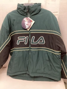 Fila "Vintage" Full Zip Mens Winter Jacket Size XXL Green/Black Never Worn - Picture 1 of 20