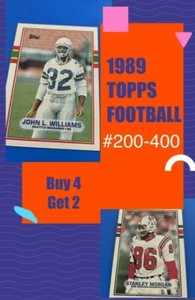 1989 TOPPS FOOTBAL BASE + ROOKIES - 200-400 - YOU PICK - BUY 4 GET 2
