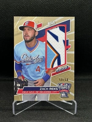 2020 Topps Pro Debut Copa de La Diversion Relics Gold /50 Zach Reks COR-ZR 50/50 - Image 1 of 2