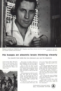 1957 Bell Telephone: Electric Brain, Byron Jensen Vintage Print Ad - Picture 1 of 1