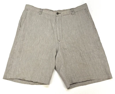 Tommy Bahama Relax Hombre Talla 38 Lino/Marrón Seda/Blanco Rayas Foto 1 de 4