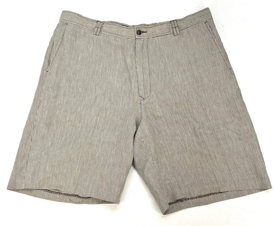 Tommy Bahama Relax Hombre Talla 38 Lino/Marrón Seda/Blanco Rayas Foto 1 de 4