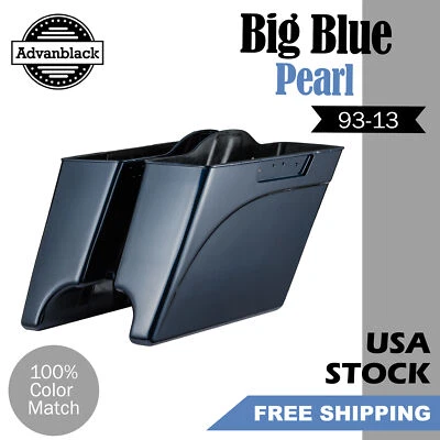 Alforjas estiradas Big Blue Pearl bolsa extendida parte inferior para Harley 1993-2013 Foto 1 de 4