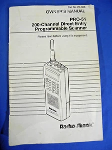 ORIGINAL RADIO SHACK PRO-51 BEDIENUNGSANLEITUNG (kostenloser Versand!) - Bild 1 von 4