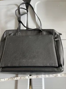 Leather Lodis Briefcase Leather Purse Black Carrying Case Women’s Men’s - Picture 1 of 8