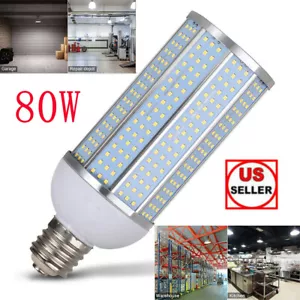 Bright 900W Eq LED Bulb 80W 527-Chip Corn Light 5000K Cool Daylight E26 9600lm - Picture 1 of 10