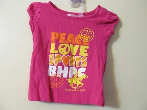 Beverly Hills Polo Club rosa Baumwolle Kurzarm Shirt Peace Love Gr. 3-6 Monate - Bild 1 von 6