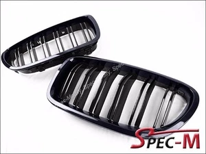For BMW F10 M5 Look Shiny Black Grille w/ Imperial Blue Frame 2011+ - Picture 1 of 2