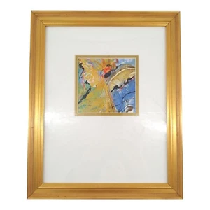 Carole Rae Watanabe Original Angel Abstract Oil Painting Framed Matted 16x13in - Picture 1 of 13