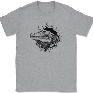 Alligator Ripping T-Shirt Funny Crocodile Animal South Southern Fishing Tee - Picture 1 of 7