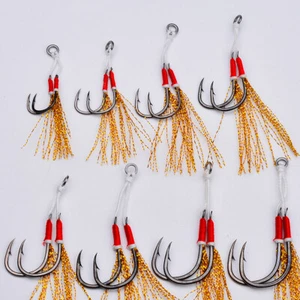 5PCS Jig Double Assist Hooks High Carbon Steel Jigging Hook Saltwater Big Game - Picture 1 of 27