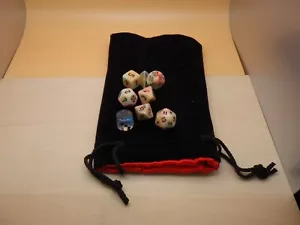 5x8" Velvet Dice Bag, Satin Lined - Red - Tabletop Roleplay Gaming Pouch RPG CCG - Picture 1 of 7