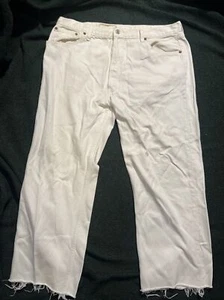 VTG 90’s Levi's 501 White Denim Jeans pants Made In USA 36” Tag 40 - Picture 1 of 14