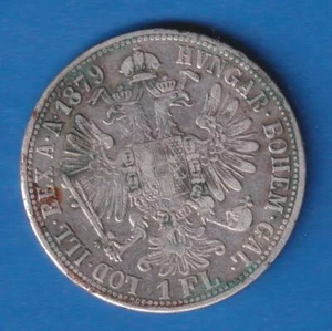 1879 - Hungary 1 FLORIN GULDEN SILVER - No 4101 - Picture 1 of 2