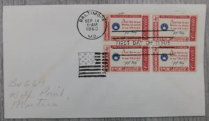1st Day Issue Baltimore MD Sep 1960 Posted In God We Trust Stamp Envelope Cover - Picture 1 of 4