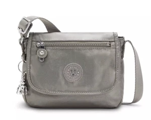 Kipling Sabian Metallic Crossbody Mini Bag - Moon Grey Metallic - NWT - Picture 1 of 5