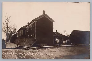Vista después de inundación RPPC Logansport Indiana IN postal casas destruidas J10 - Imagen 1 de 3
