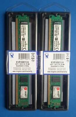 2 X 4 GB (8 GB) 1600 MHz KINGSTON DDR3  PC3-12800 memoria RAM - DIMM DESKTOP - Immagine 1 di 4
