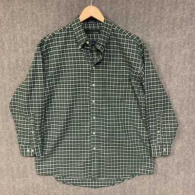 Camisa Bill Blass Para Hombres 17 XL Verde Bolsillo Cuadros Botón Oxford Manga Larga Foto 1 de 4