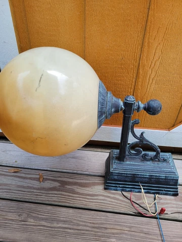 Vintage MCM Rare STERNBERG Outdoor Wall Sconce Light Fixture Globe Not Tested Cover