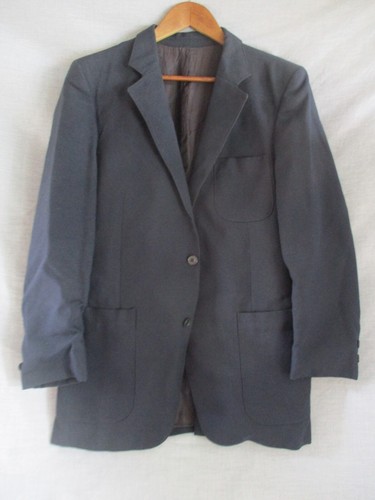 SAINT LAURENT (YSL) Giacca cappotto sportivo blazer blu Yves Saint Laurent vintage made France 38S