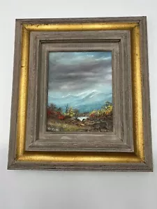 Vintage Jess Niccum Landscape Painting 8”x 10” wood frame 16”x 18” Beautiful - Picture 1 of 4