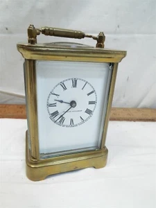 Schöne SM klingende Waterbury Uhr Co Messing Kutsche abgeschrägt Glas Porzellan Gesicht - Bild 1 von 8