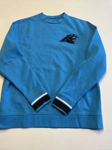 Blue Majestic Carolina Panthers Crewneck Pullover L NFL Football - Picture 1 of 4