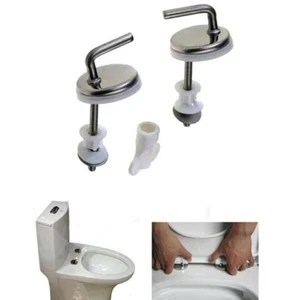 Cerniere di ricambio schienale a parete in acciaio inox raccordo fissaggio sedile wc 2 pezzi - Foto 1 di 6
