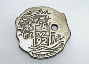 Moneda Doble Piratas del Caribe Disneyland (Pieza de Ocho) - Sin Estampar - Imagen 1 de 5
