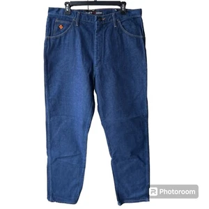 Wrangler FR Flame Resistant Jeans Mens 36x34 Blue Denim Relaxed Fit FR31MWZ NWT - Picture 1 of 7