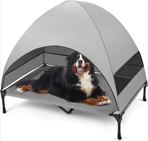 New- Outdoor Dog Bed with Canopy, Cooling Elevated Dog Bed with Removable - Picture 1 of 6
