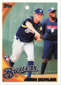 2010 Topps Baseball Rookie Card Josh Butler Milwaukee Brewers #163