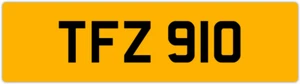 TFZ 910 T 3x3 DATELESS PRIVATE NUMBER PLATE TOM TONY TEL TOD TODD TAM TAJ TRACE - Picture 1 of 1