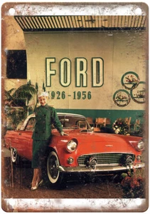 Vintage Ford Thunderbird 1956 Ad Retro Look Metal Sign A9864 - Picture 1 of 2