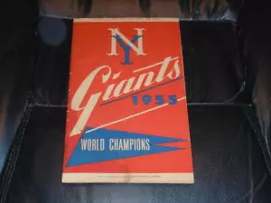 Programa de béisbol 1955 de los Gigantes de Nueva York contra los Dodgers Willie Mays HR 75º de carrera - Imagen 1 de 3